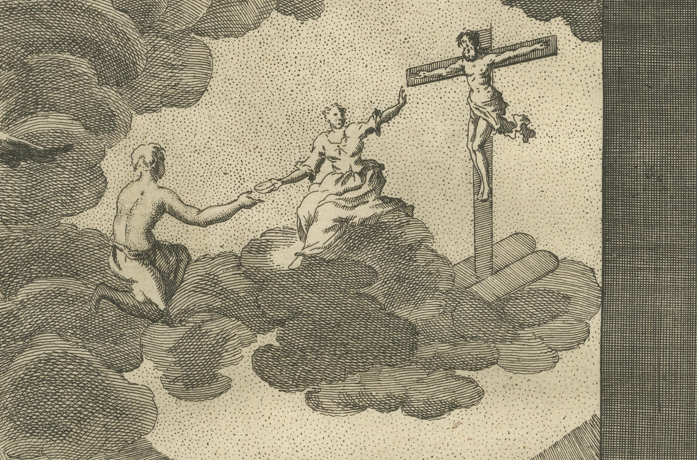 Paul aux Romains - La justification par la foi, Gravure ancienne c.1735 en vente 1