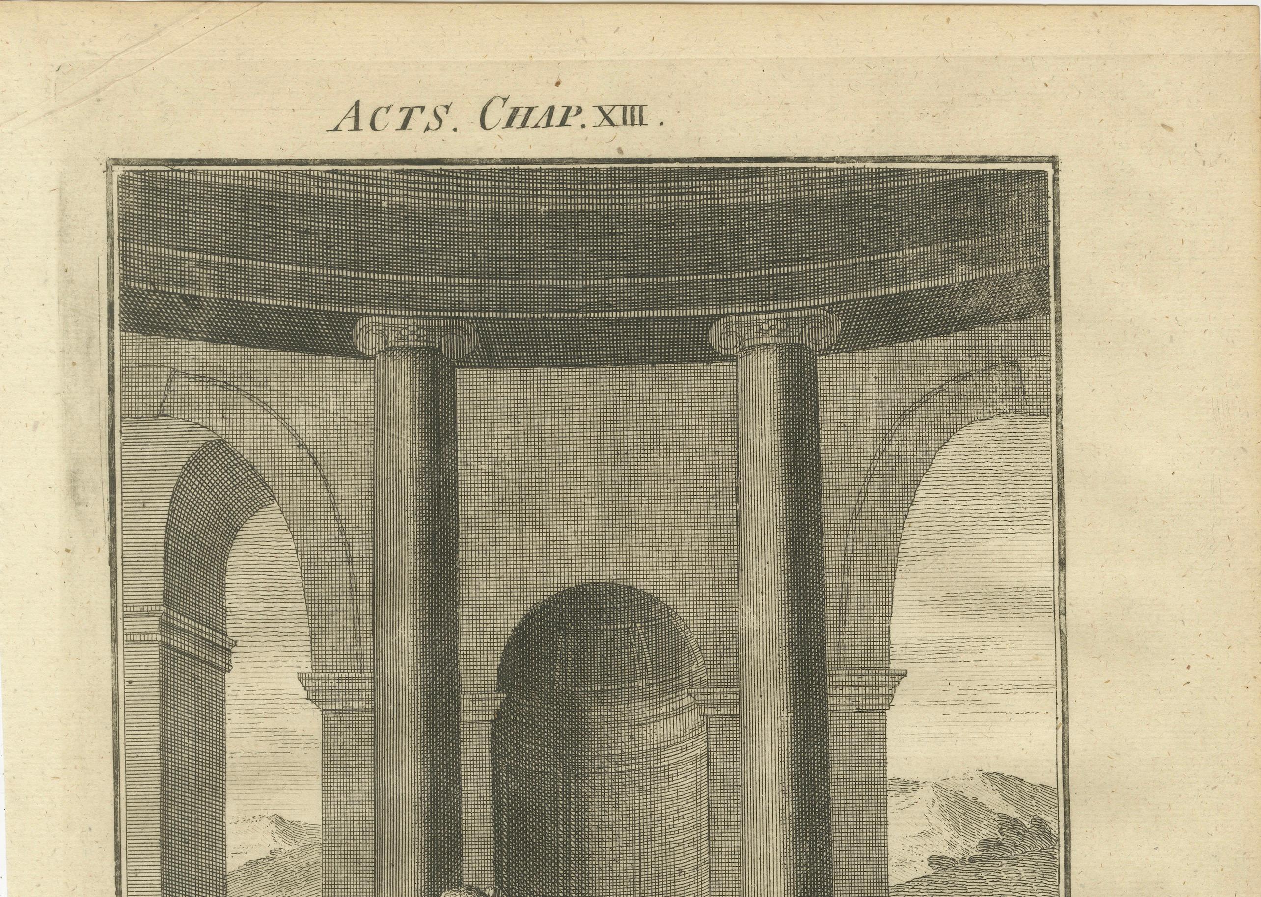 Elymas der Zauberer Blind gestochen, Antiker Kupferstich um 1735 (Mitte des 18. Jahrhunderts) im Angebot