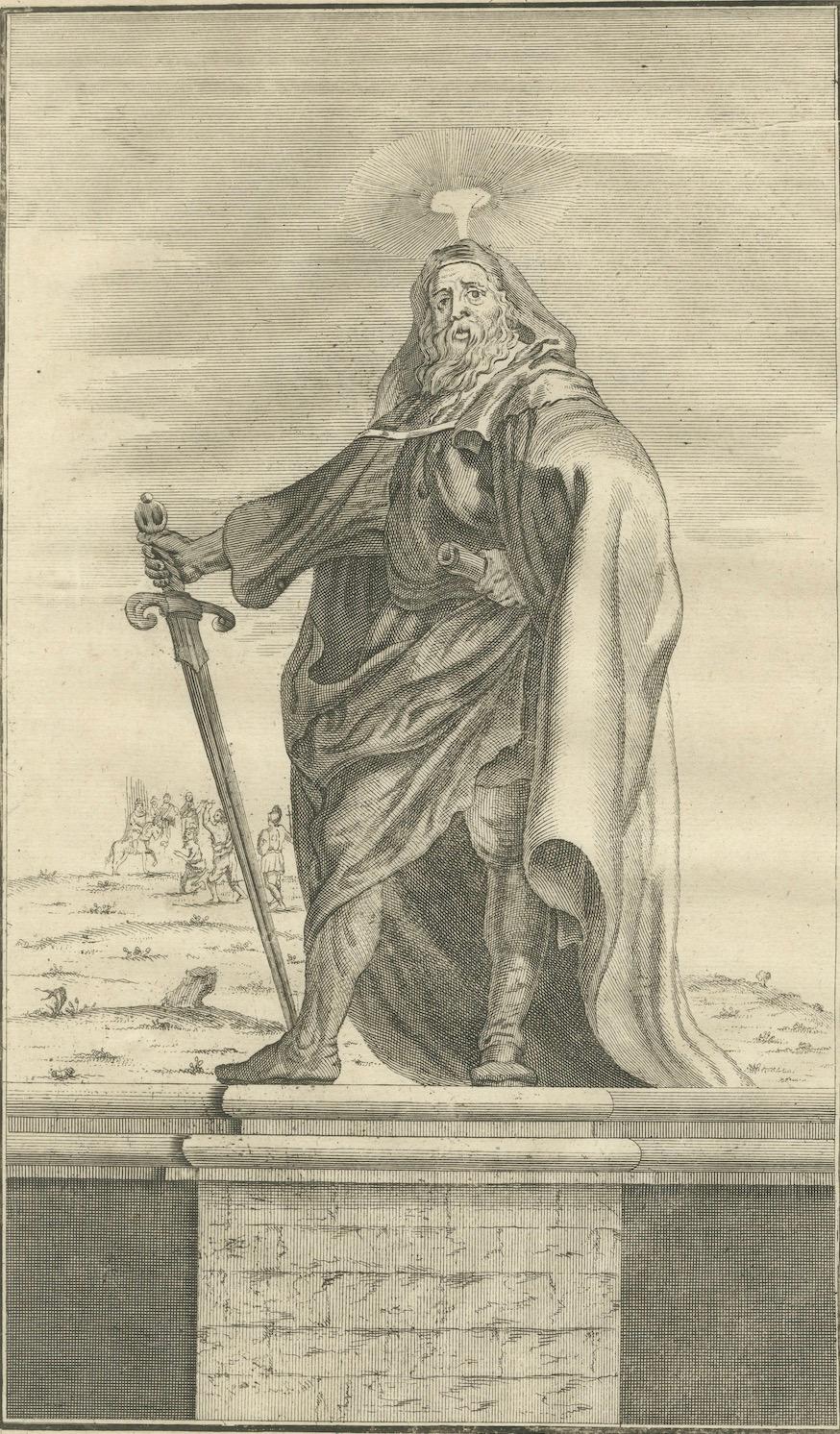 Paper St. Paul the Apostle – Vision & Conversion, Acts IX Engraving c.1735 For Sale