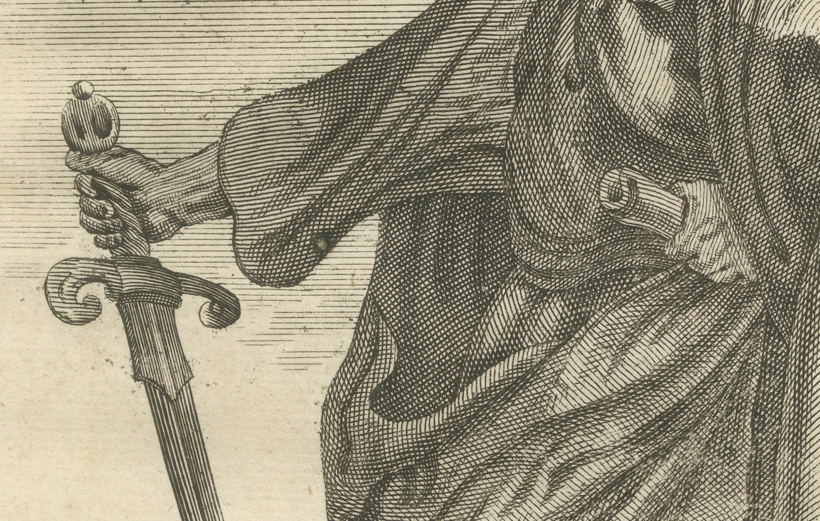 St. Paul the Apostle – Vision & Conversion, Acts IX Engraving c.1735 In Good Condition For Sale In Langweer, NL