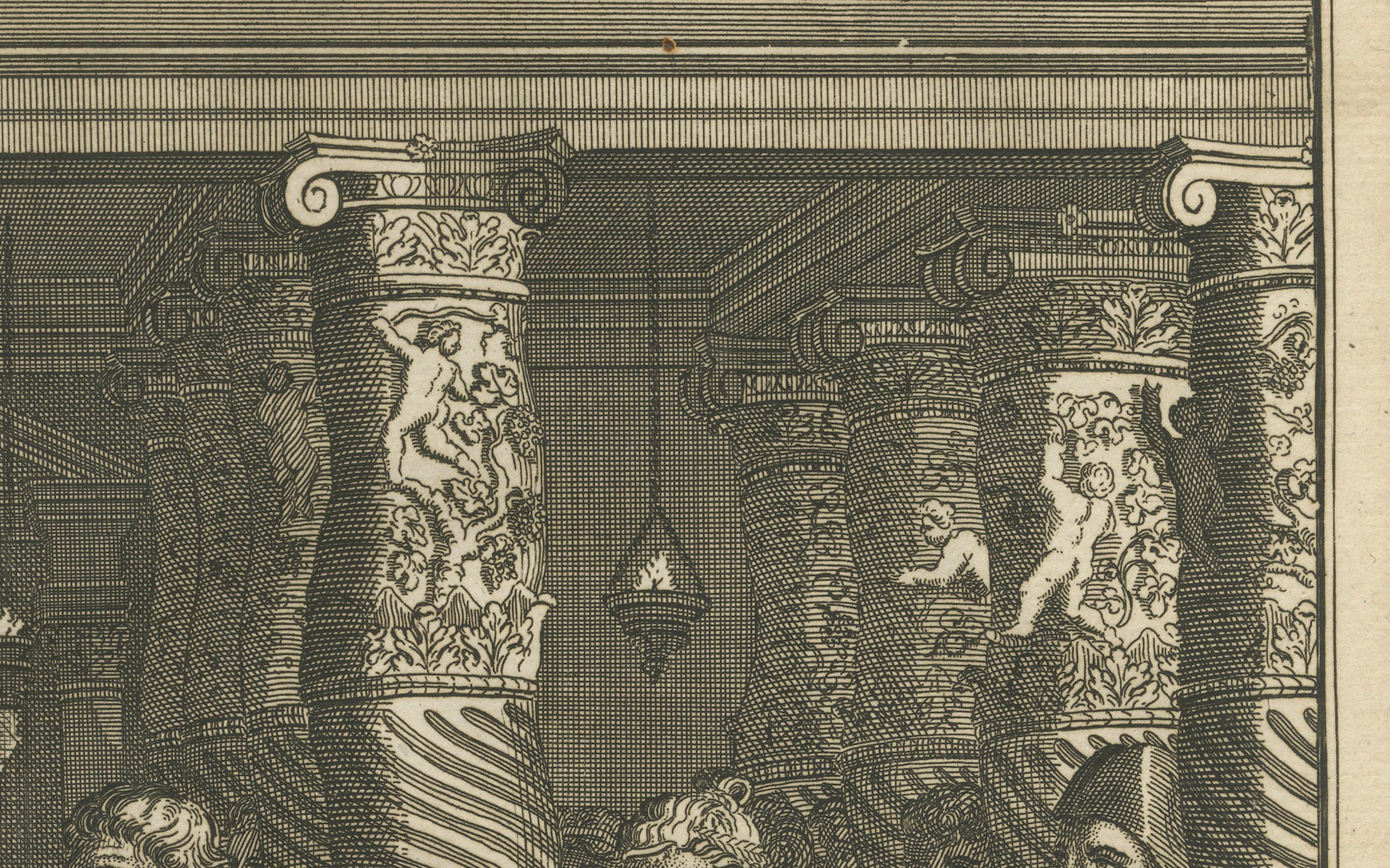 Gravé Pierre et John guérissent le boiteux - A.I C. Gravure c.1735 en vente