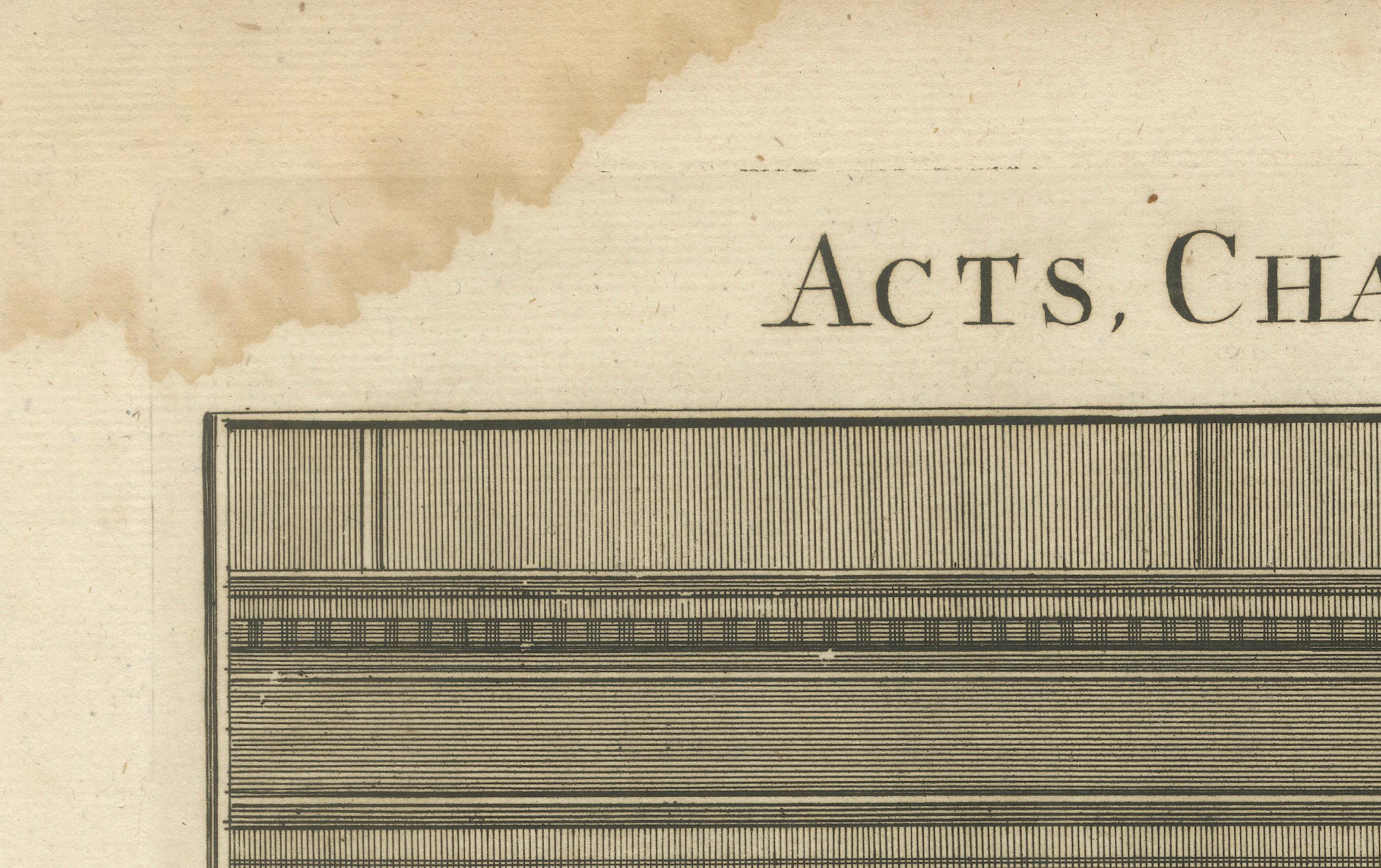 Pierre et John guérissent le boiteux - A.I C. Gravure c.1735 État moyen - En vente à Langweer, NL
