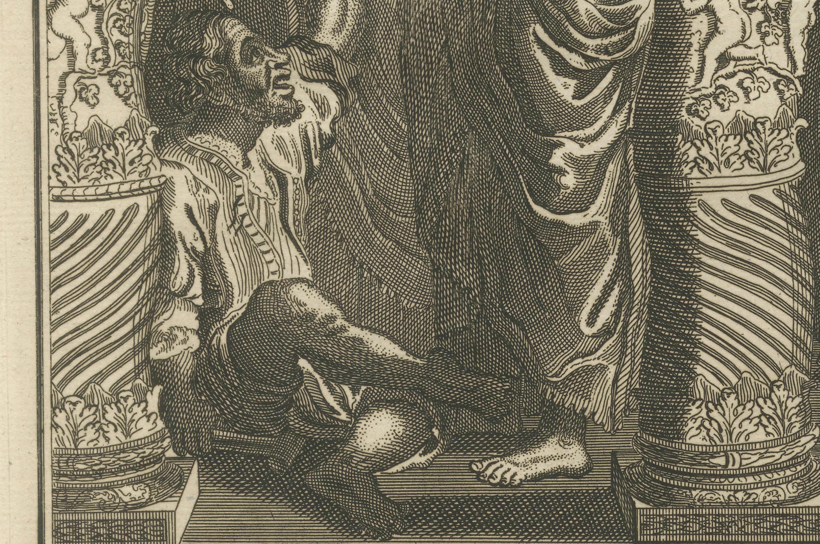 Pierre et John guérissent le boiteux - A.I C. Gravure c.1735 en vente 1