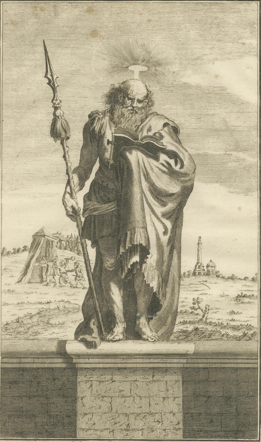 St. Matthias Apostle – Chosen in Acts I, Engraving c.1735 For Sale 1