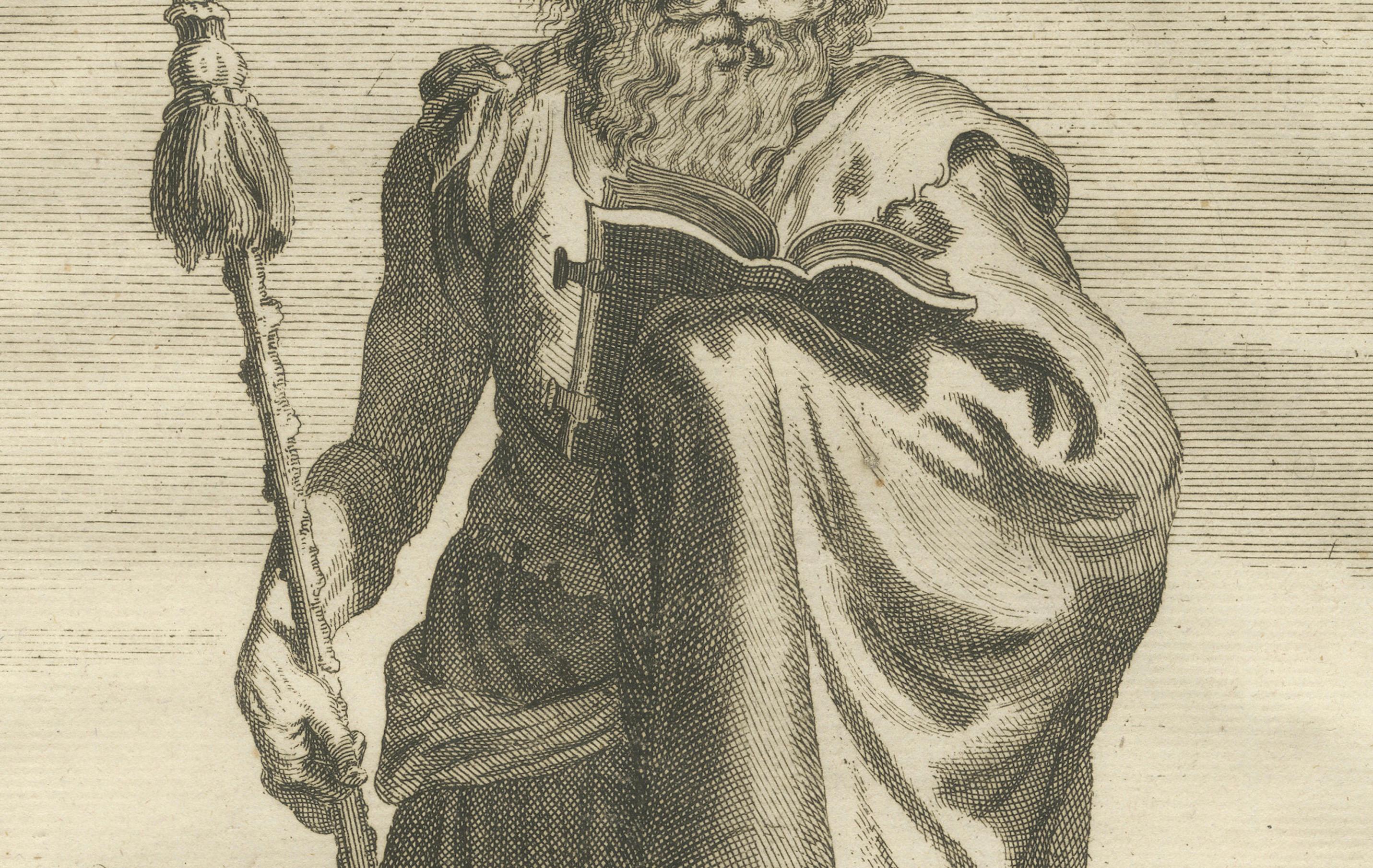 Mid-18th Century St. Matthias Apostle – Chosen in Acts I, Engraving c.1735 For Sale