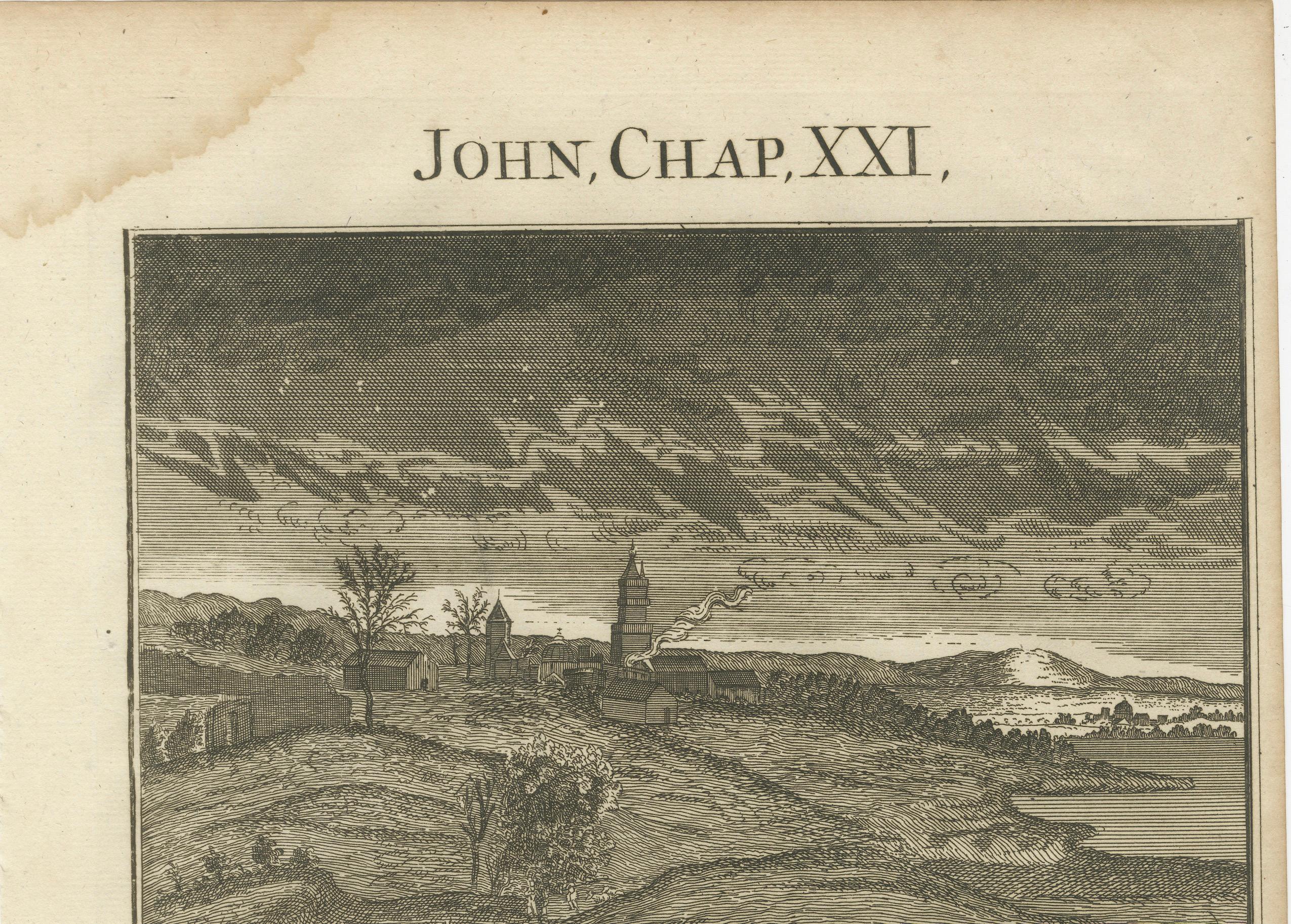 Die Aufforderung Christi an Petrus Kupferstich - Johannes XXI Weide meine Schafe c.1735 (Mitte des 18. Jahrhunderts) im Angebot
