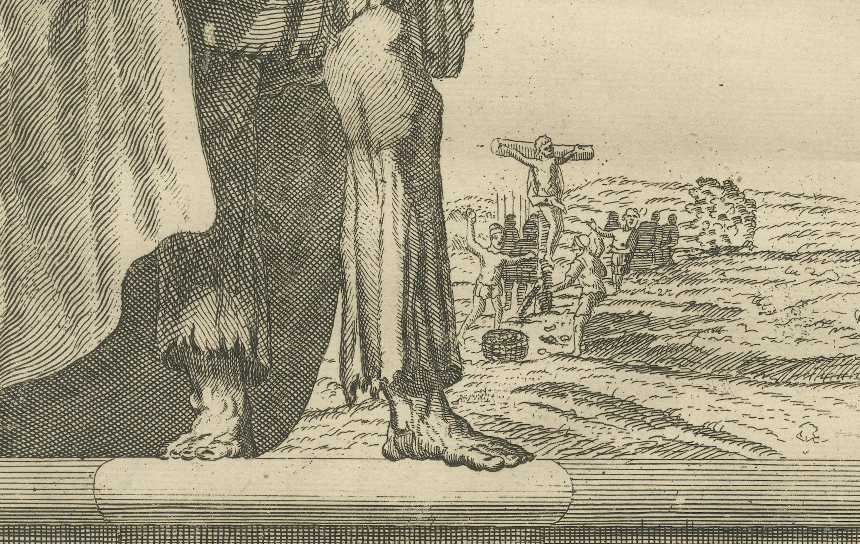 Engraved St. Philip Apostle Engraving – John I Calling of Philip c.1735 For Sale