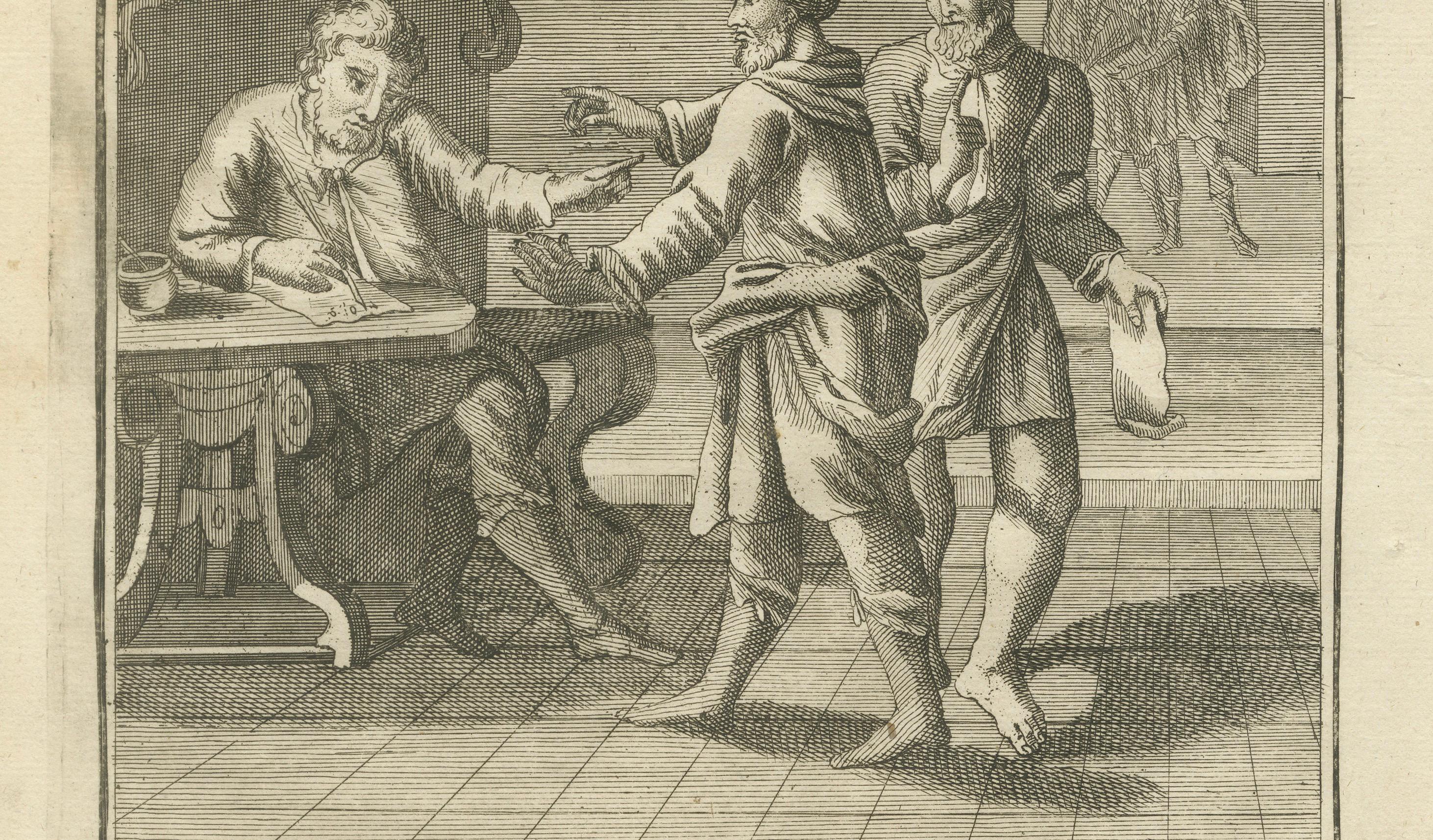 Anglais Gravure L'intendant injuste - Luc XVI Scène parabolique 1735 en vente