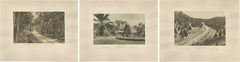 Satz von 3 antiken Fotogravuren von Sumatra-Plantagen - Deli, Region Medan, 1900