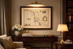 Antique New England Map Blaeu c.1642 – Nova Belgica & Anglia, Ships