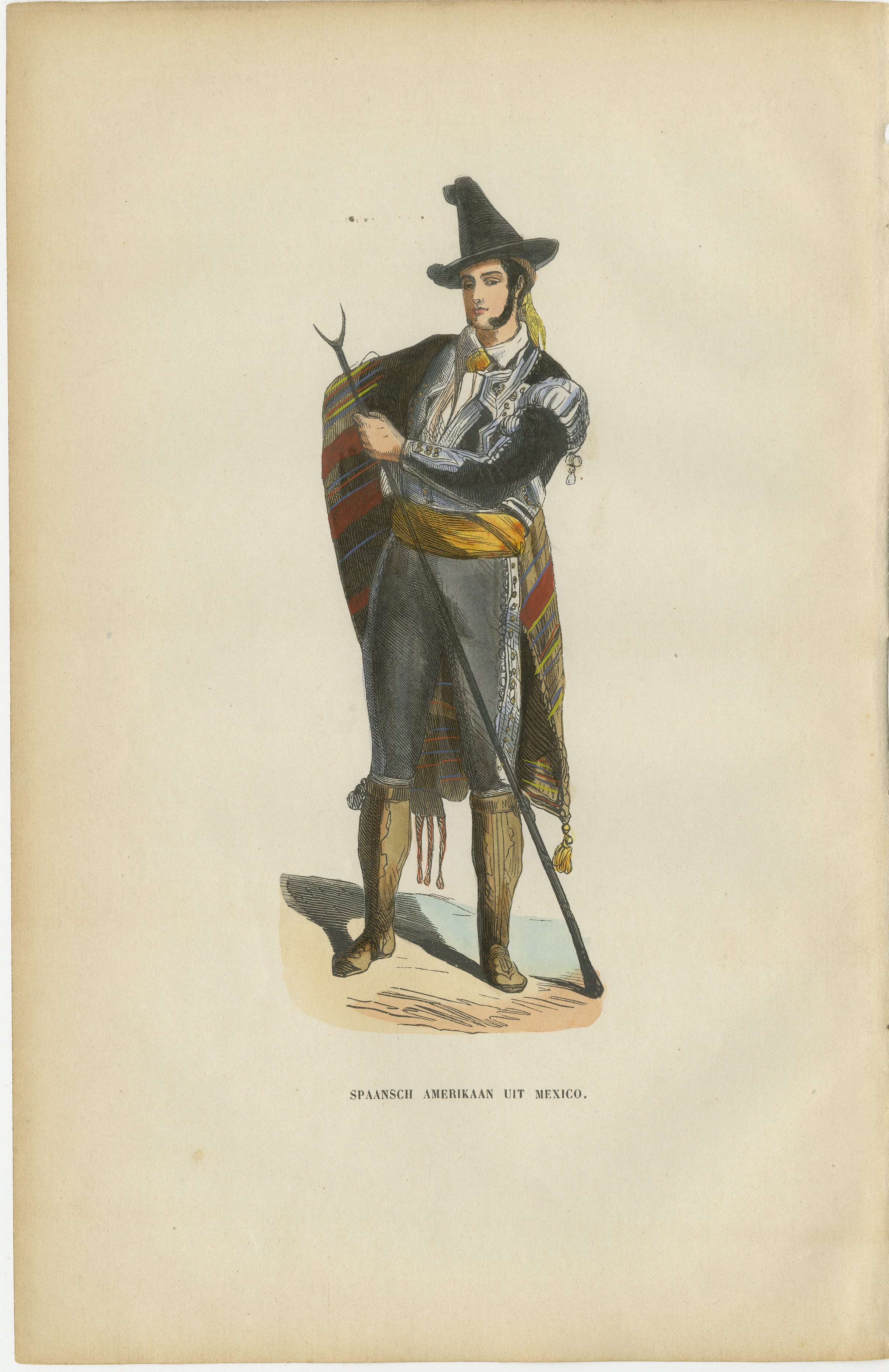 Spanish American from Mexico - Antique Costume Lithograph, c.1852