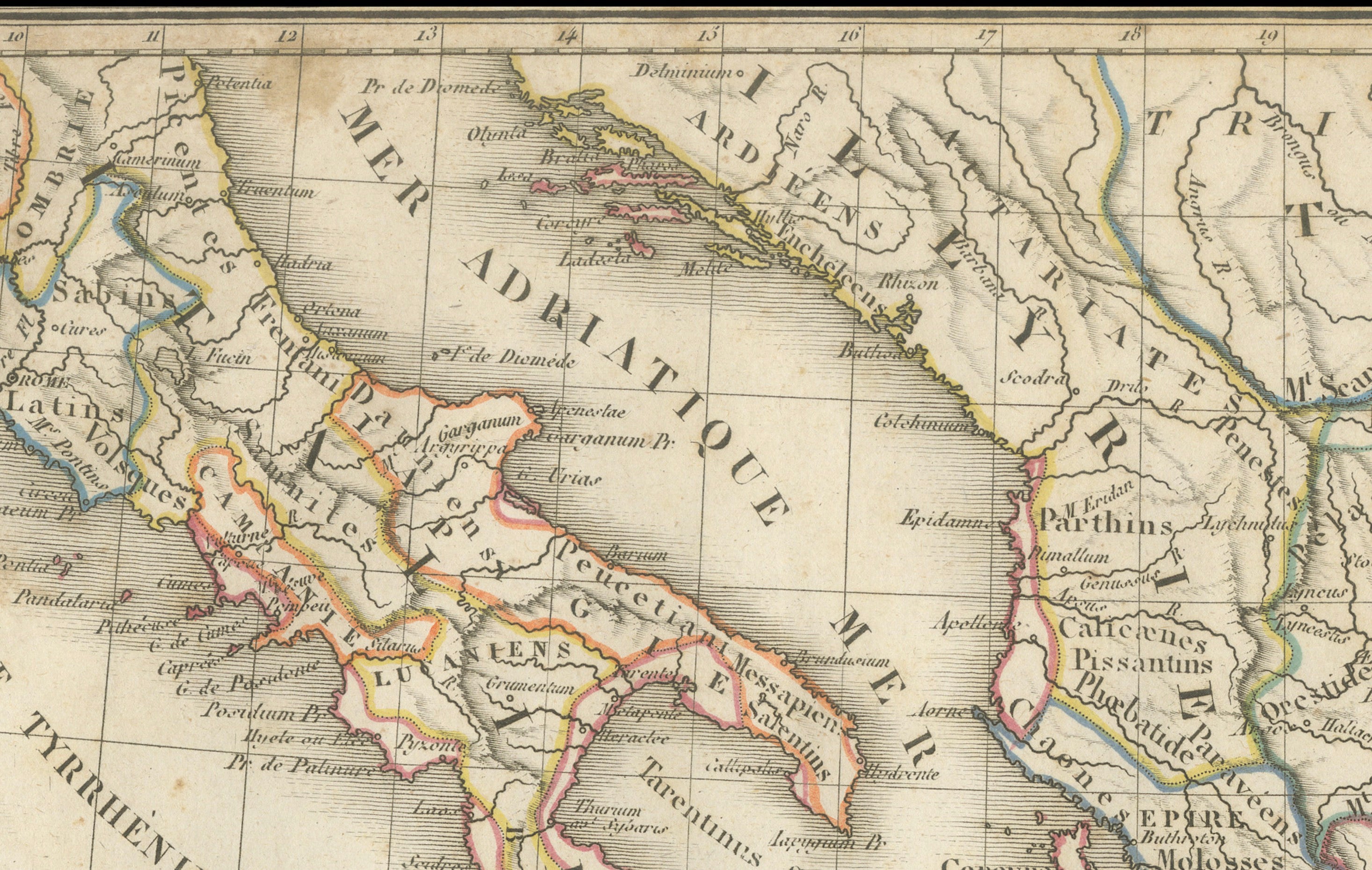 Original Antique Map of Ancient Greece & Greek Colonies - Tardieu, 1825
