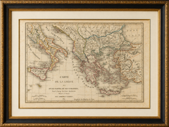 Original Antique Map of Ancient Greece & Greek Colonies - Tardieu, 1825