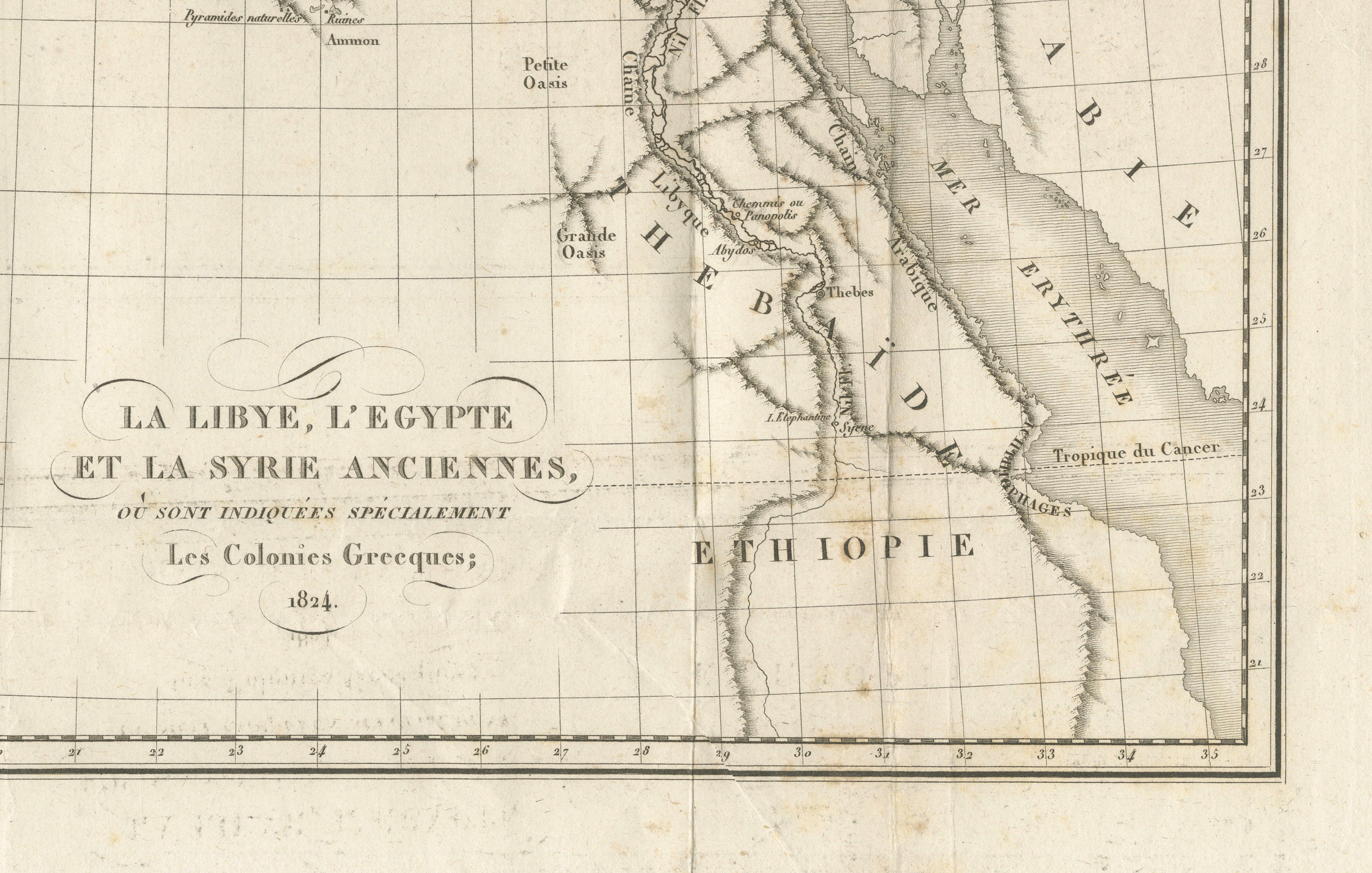 Antique Map of Ancient Egypt, Libya & Syria by Ambroise Tardieu, 1824