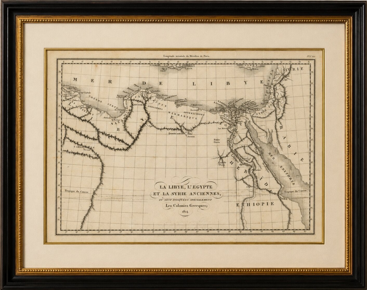 Antique Map of Ancient Egypt, Libya & Syria by Ambroise Tardieu, 1824