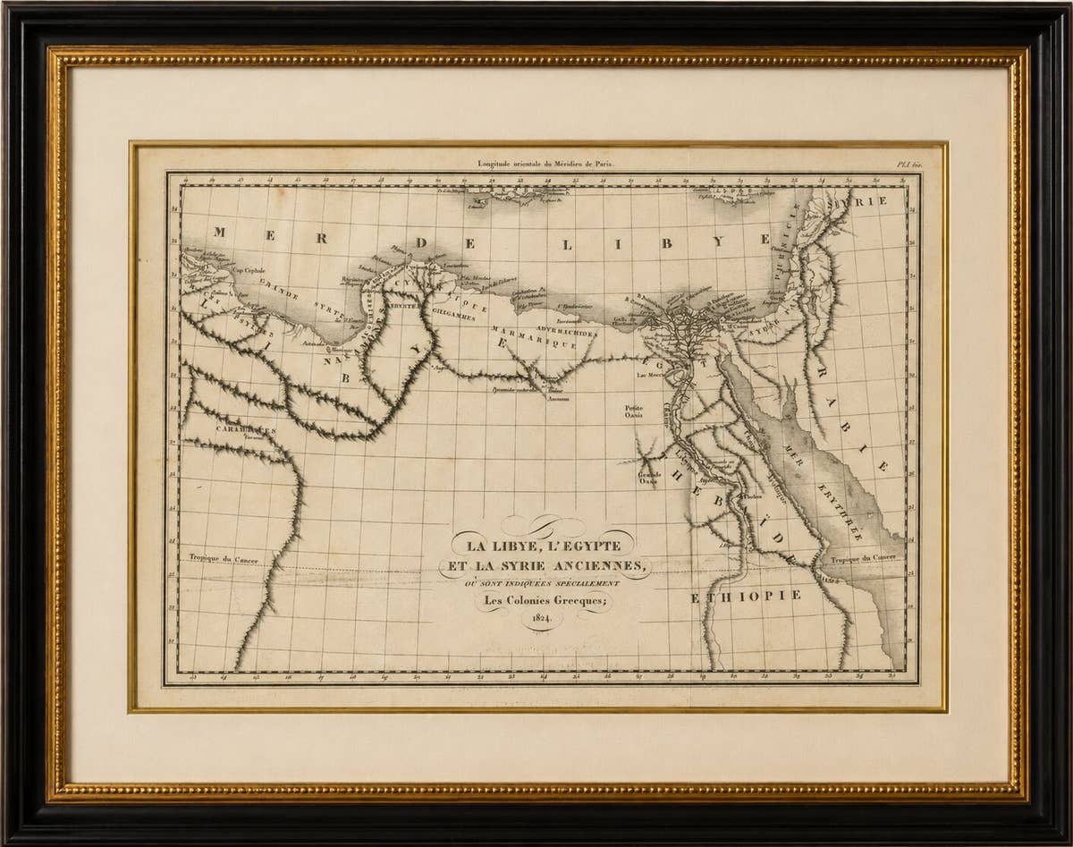 Antique Map of Ancient Egypt, Libya & Syria by Ambroise Tardieu, 1824