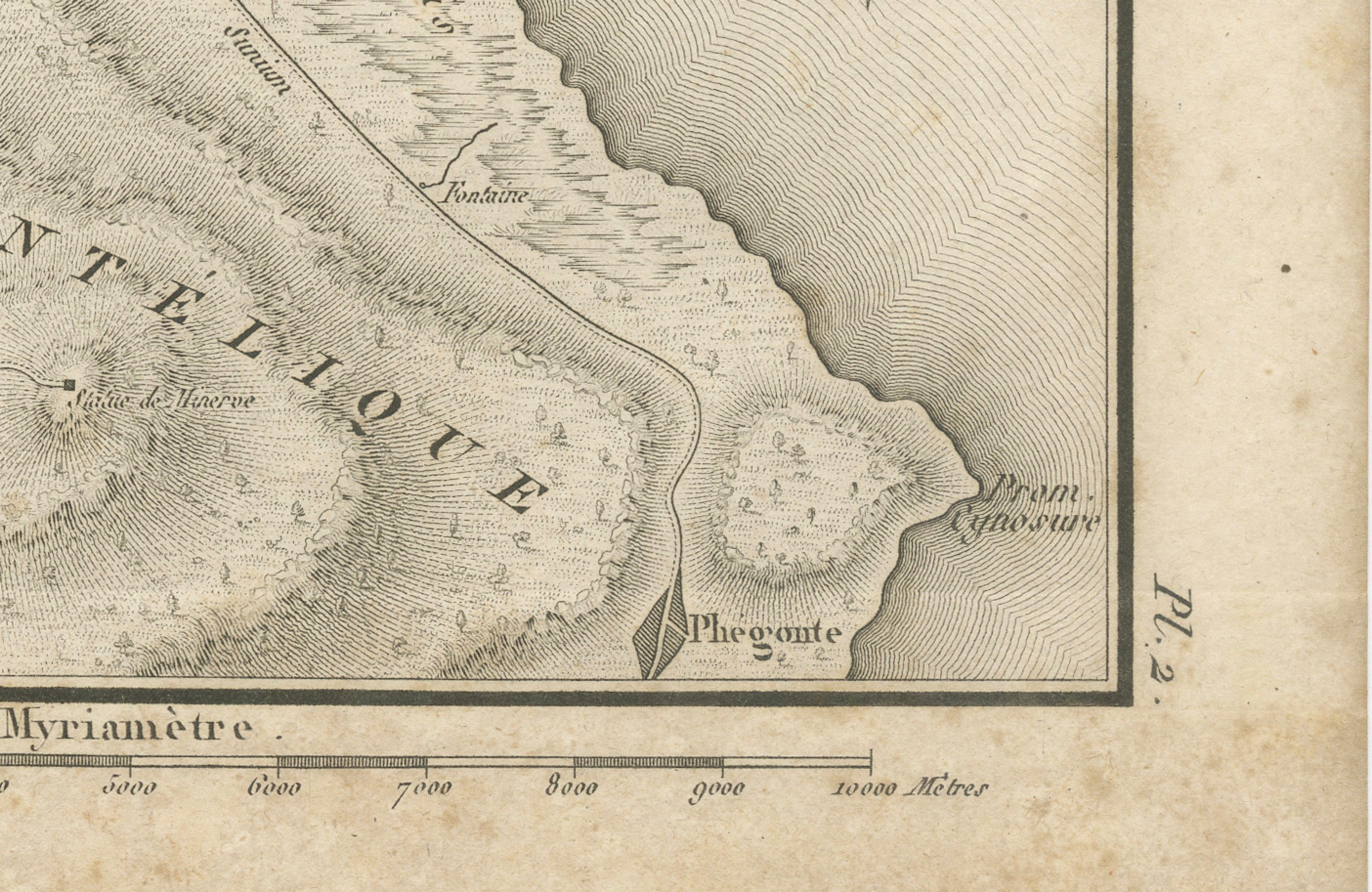 Antique Plan of the Battle of Marathon by Ambroise Tardieu, 1825