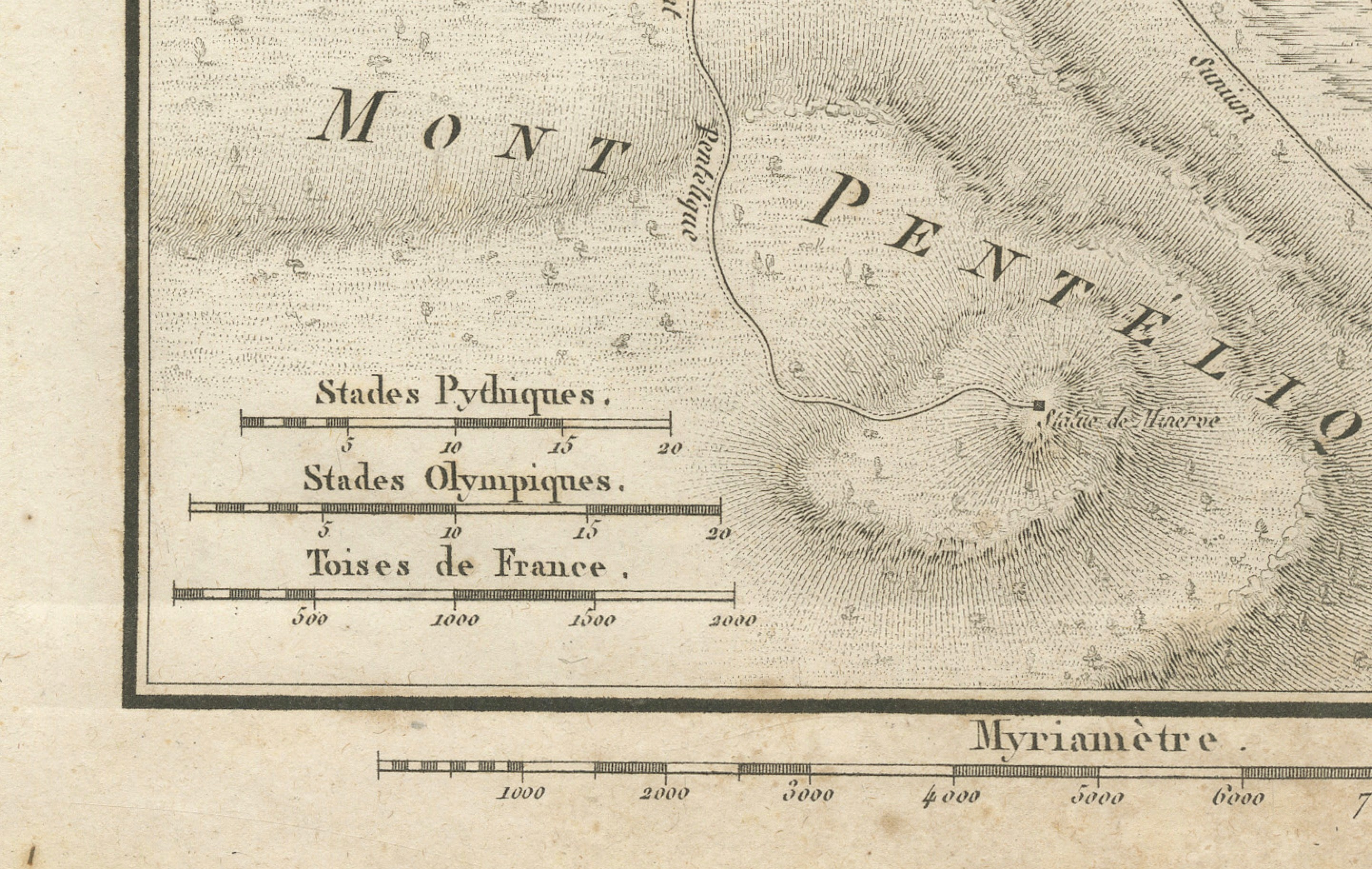 Antique Plan of the Battle of Marathon by Ambroise Tardieu, 1825