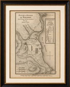 Antique Plan of the Battle of Marathon by Ambroise Tardieu, 1825