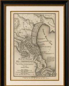 Antique Map of the Pass of Thermopylae by Ambroise Tardieu, 1825
