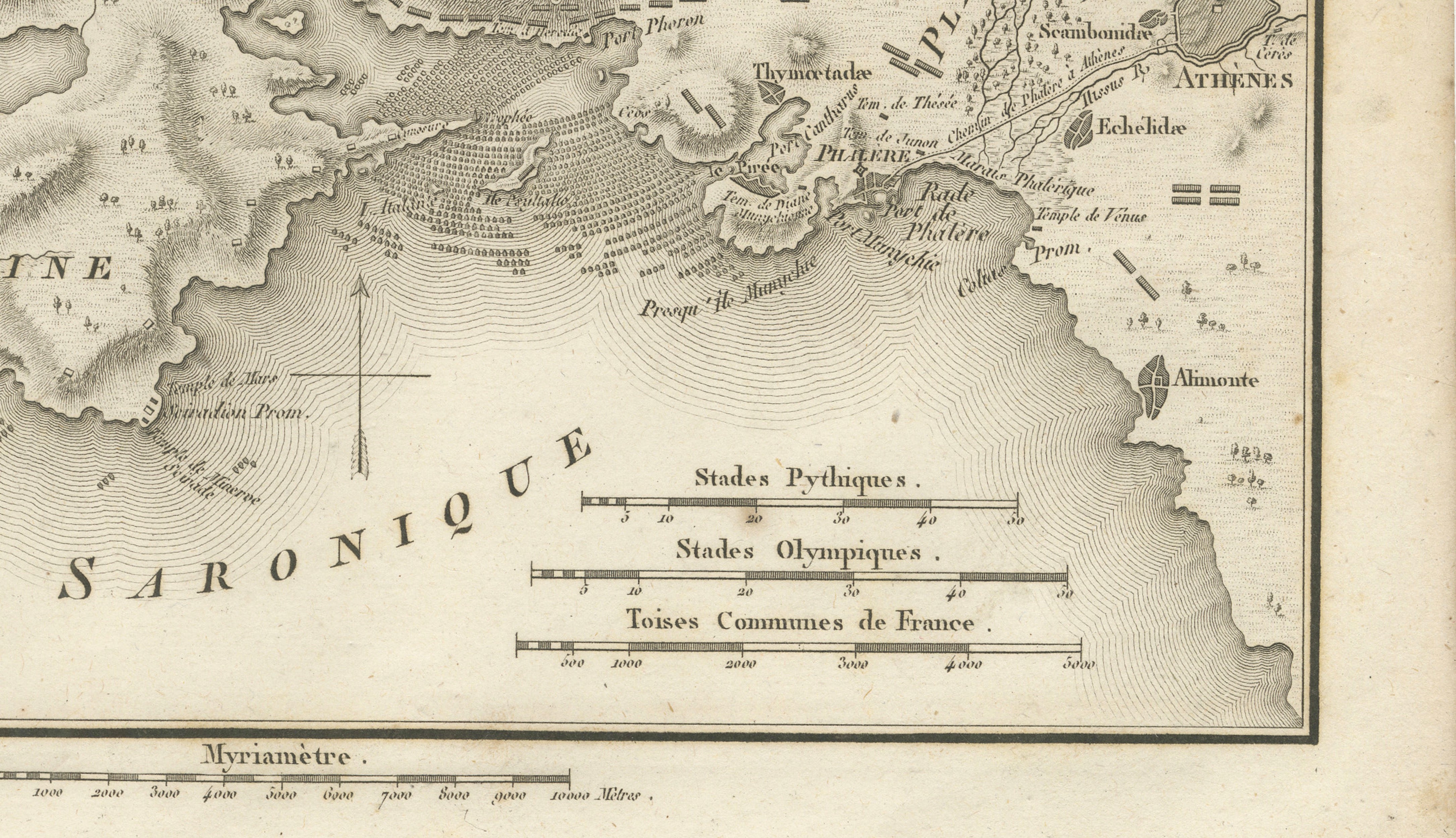 Original Antique Battle Map of Salamis - Ambroise Tardieu, 1821