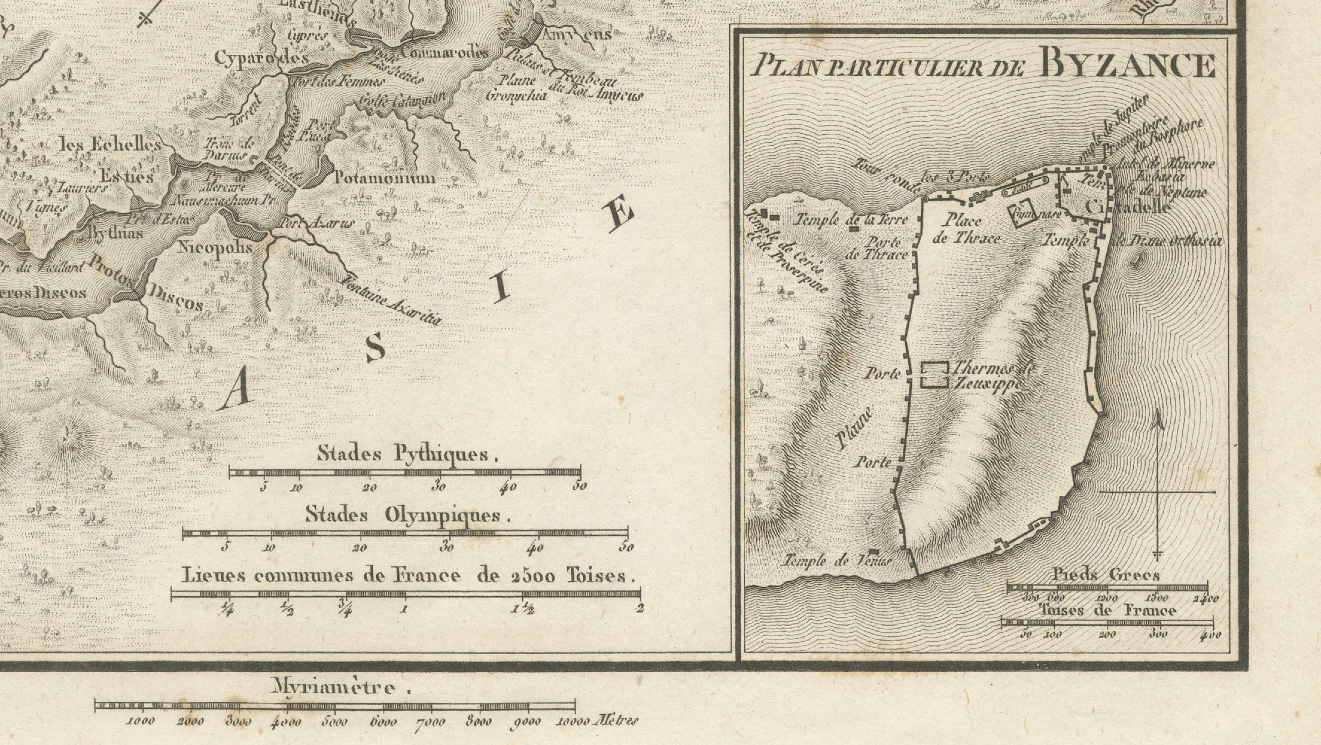Ancient Bosphorus and Byzantium Map by Ambroise Tardieu, 1825