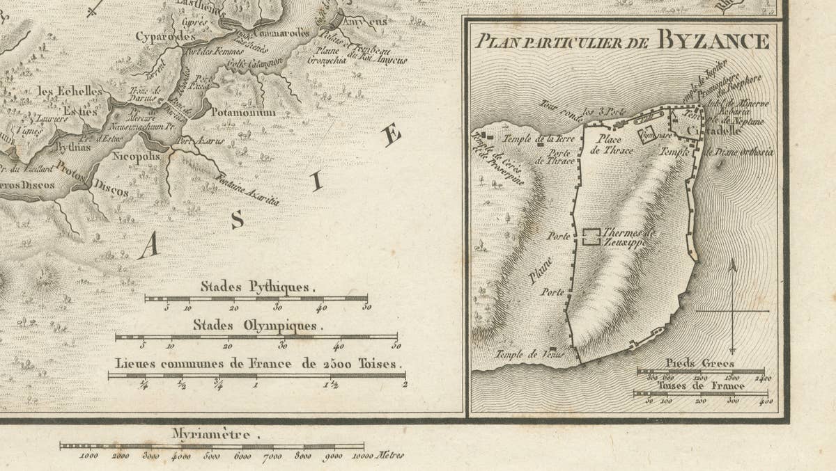 Ancient Bosphorus and Byzantium Map by Ambroise Tardieu, 1825