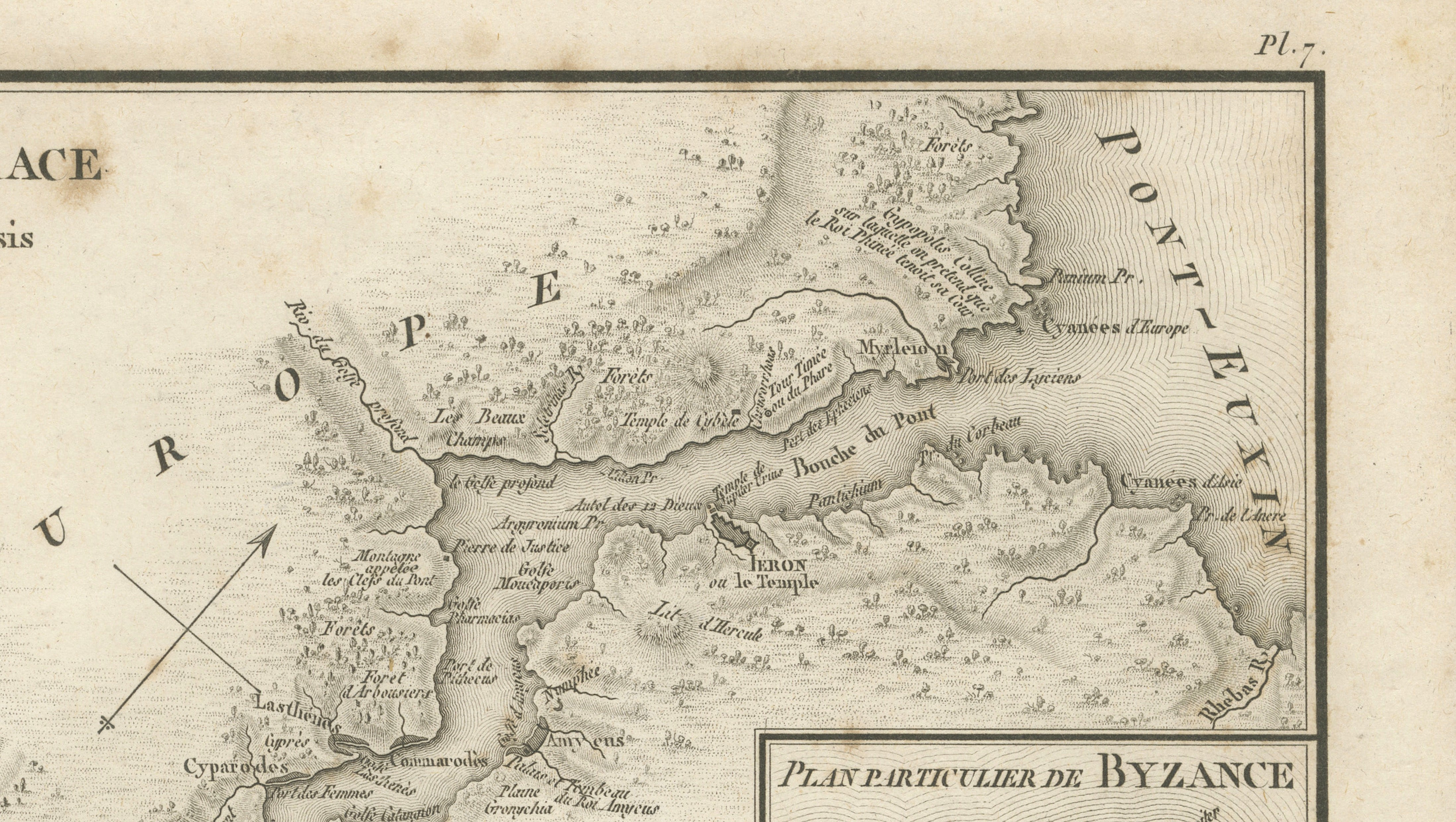 Ancient Bosphorus and Byzantium Map by Ambroise Tardieu, 1825