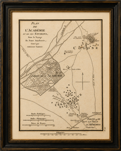 Ancient Athens Academy and Plato’s Garden Map by Ambroise Tardieu, 1825