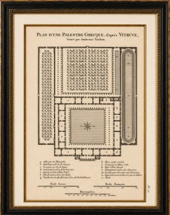 Ancient Greek Gymnasium and Palaestra Plan after Vitruvius, Tardieu, 1825