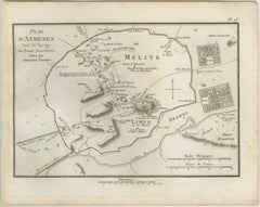 Ancient Athens City Plan with Acropolis by Ambroise Tardieu, 1825