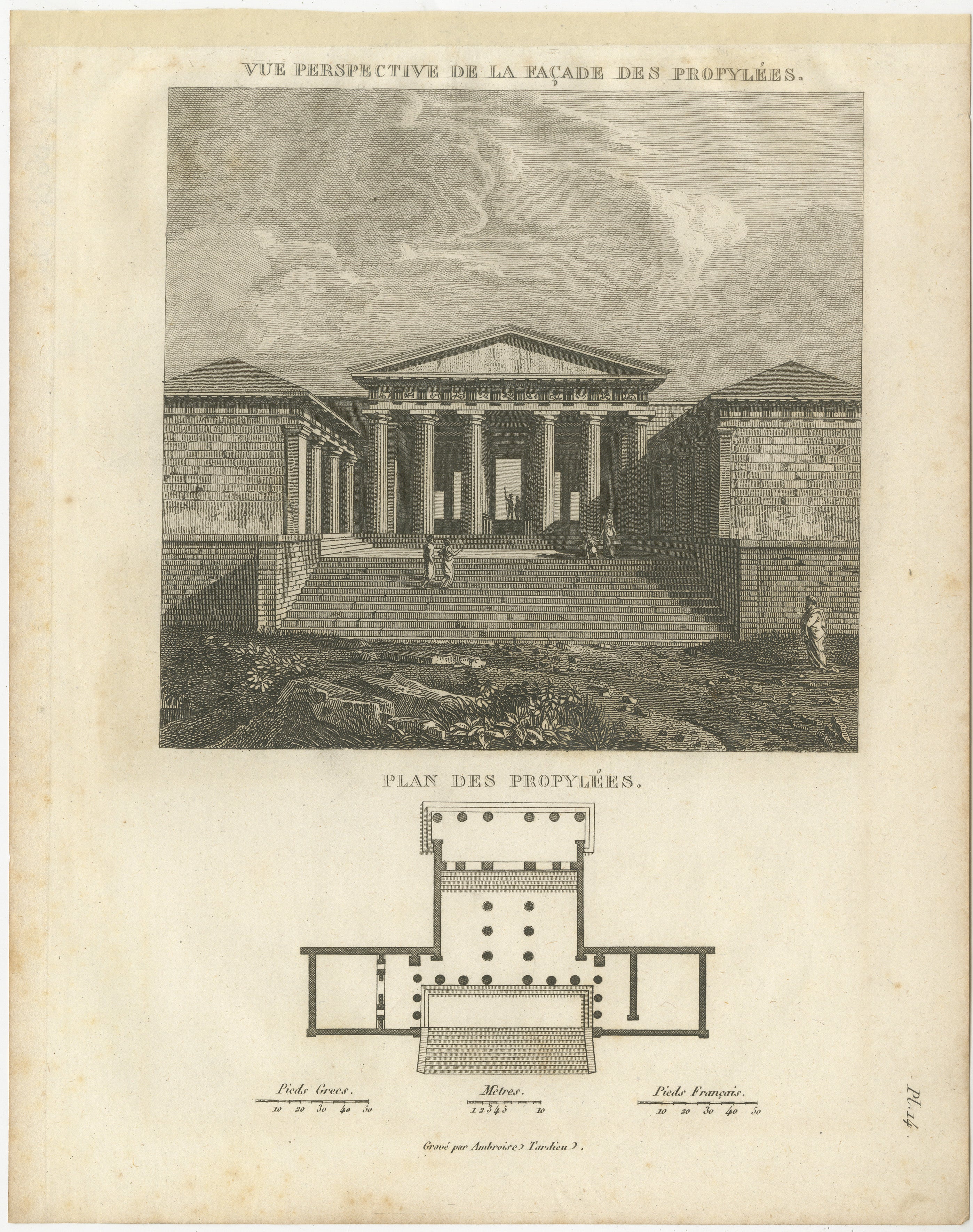 Set of Two Ancient Greek Architecture Prints, Athens, Tardieu, 1825