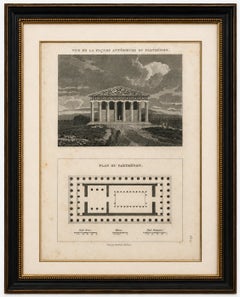 Antique Architectural Print of the Parthenon, Athens, Tardieu, 1825