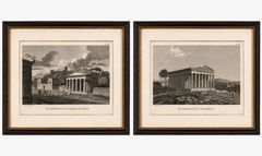 Set of Two Ancient Greek Temple Views, Parthenon and Theseion, Tardieu, 1825