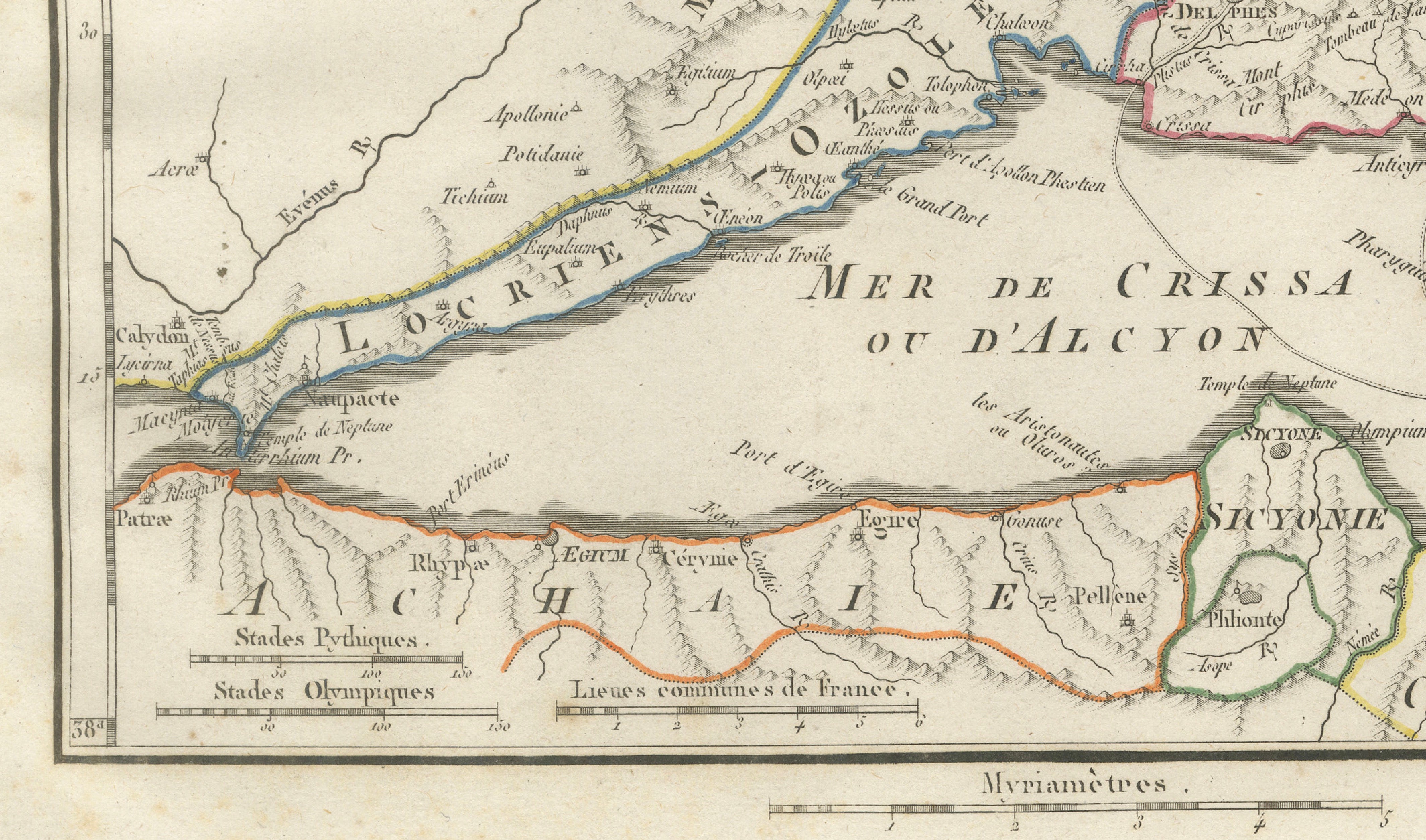 Ancient Phocis, Doris and Locris Map by Ambroise Tardieu, 1825
