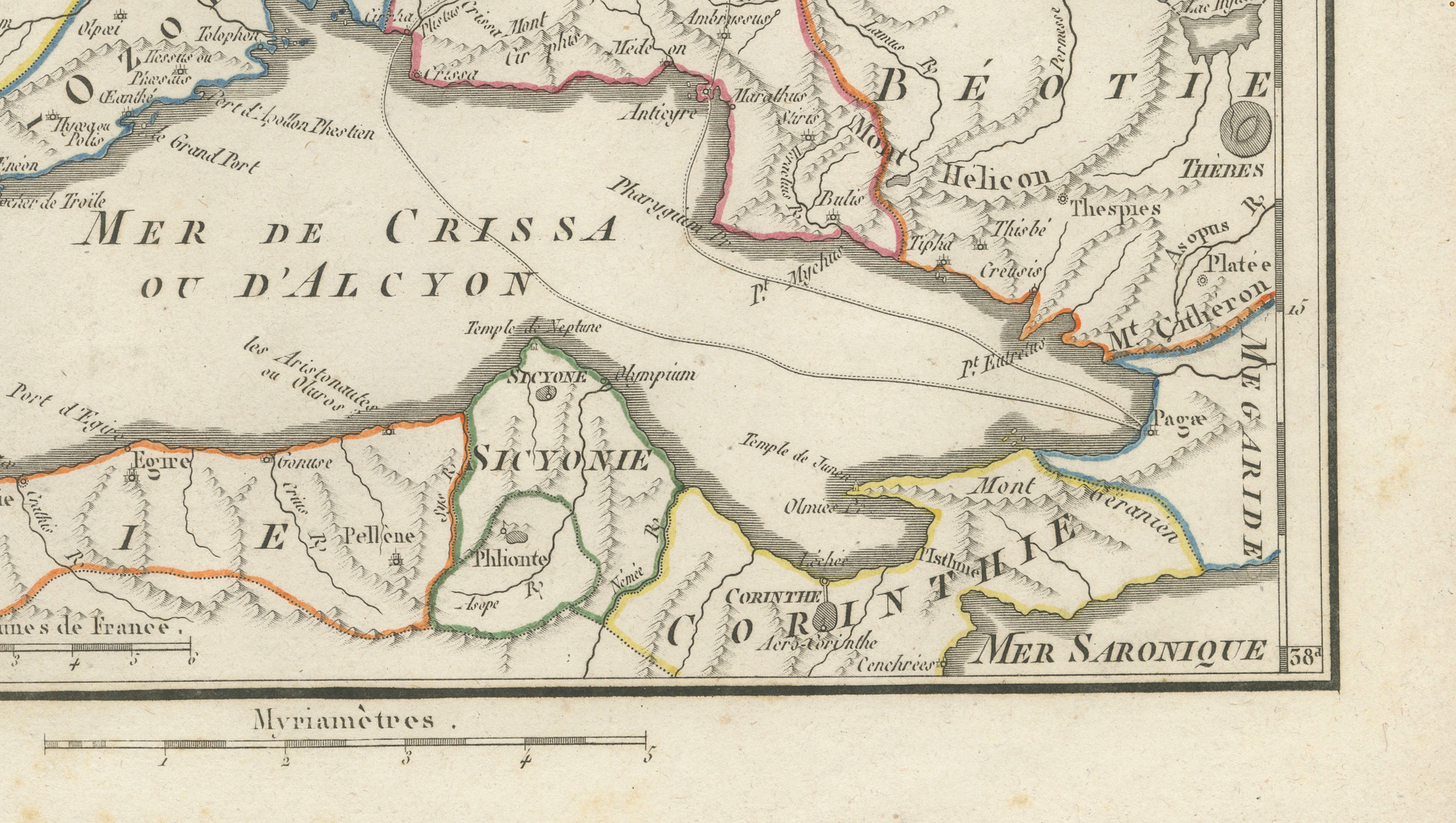Ancient Phocis, Doris and Locris Map by Ambroise Tardieu, 1825