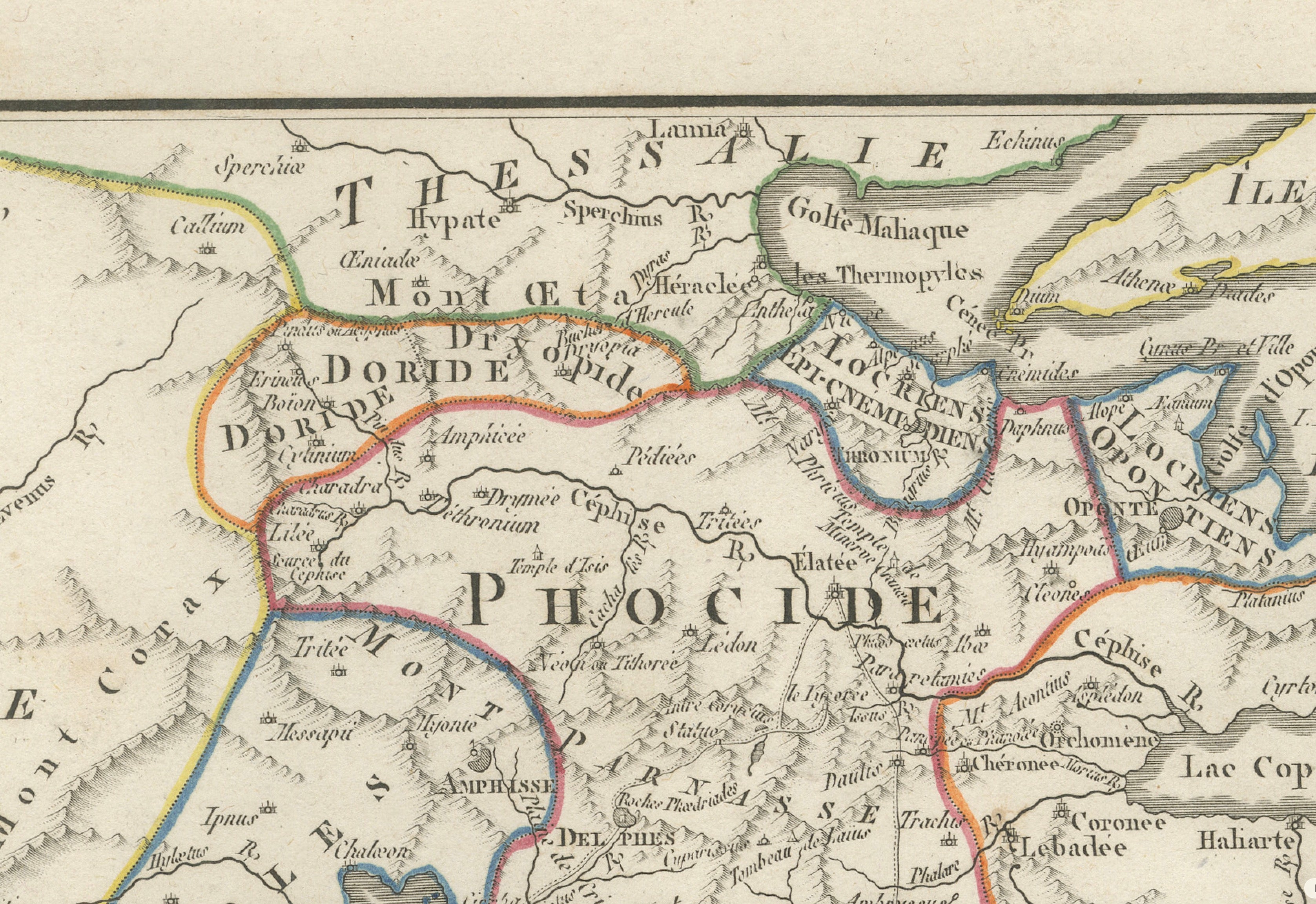 Ancient Phocis, Doris and Locris Map by Ambroise Tardieu, 1825