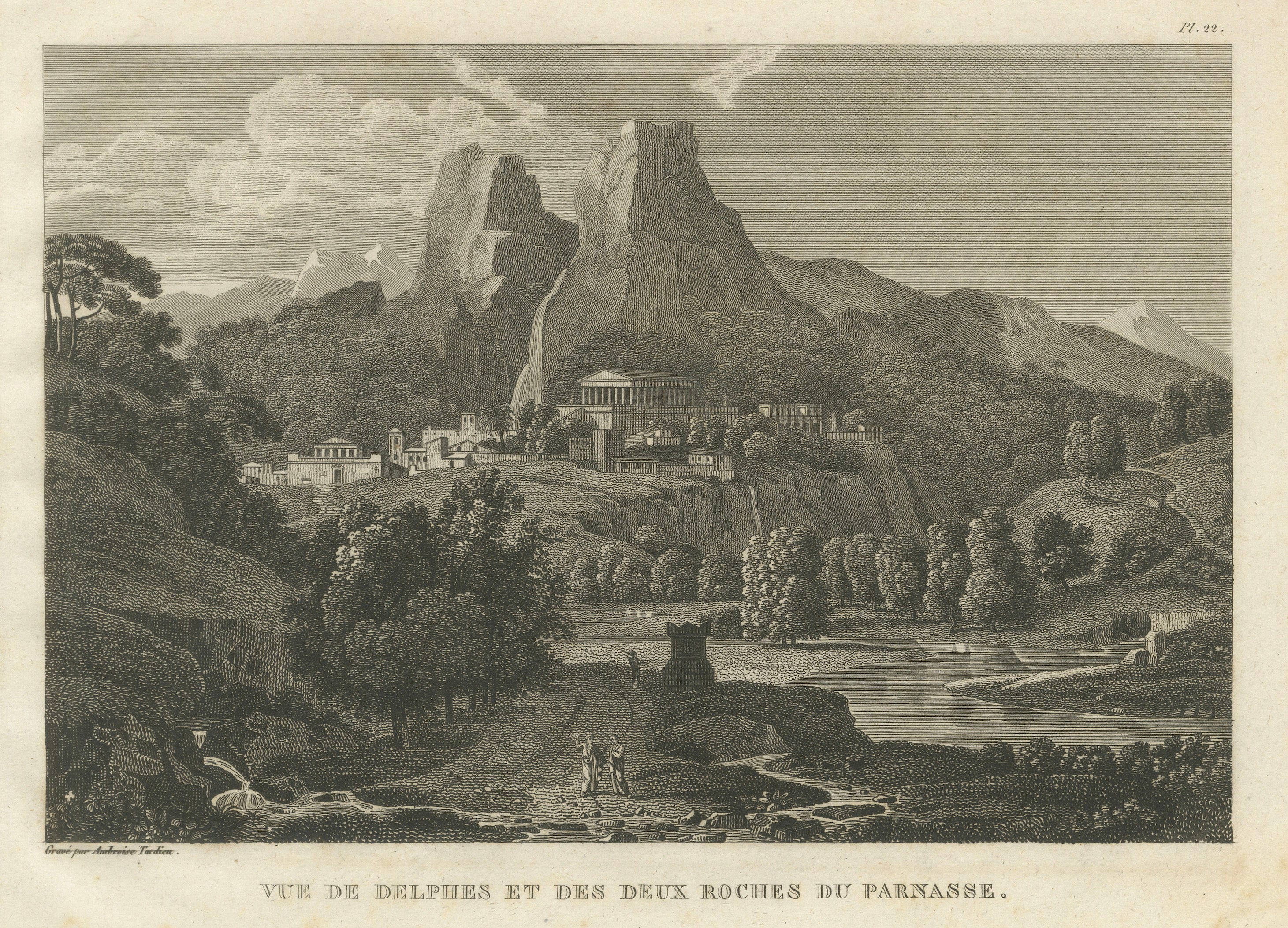 Antique View of Delphi and the Rocks of Mount Parnassus, Tardieu, 1825