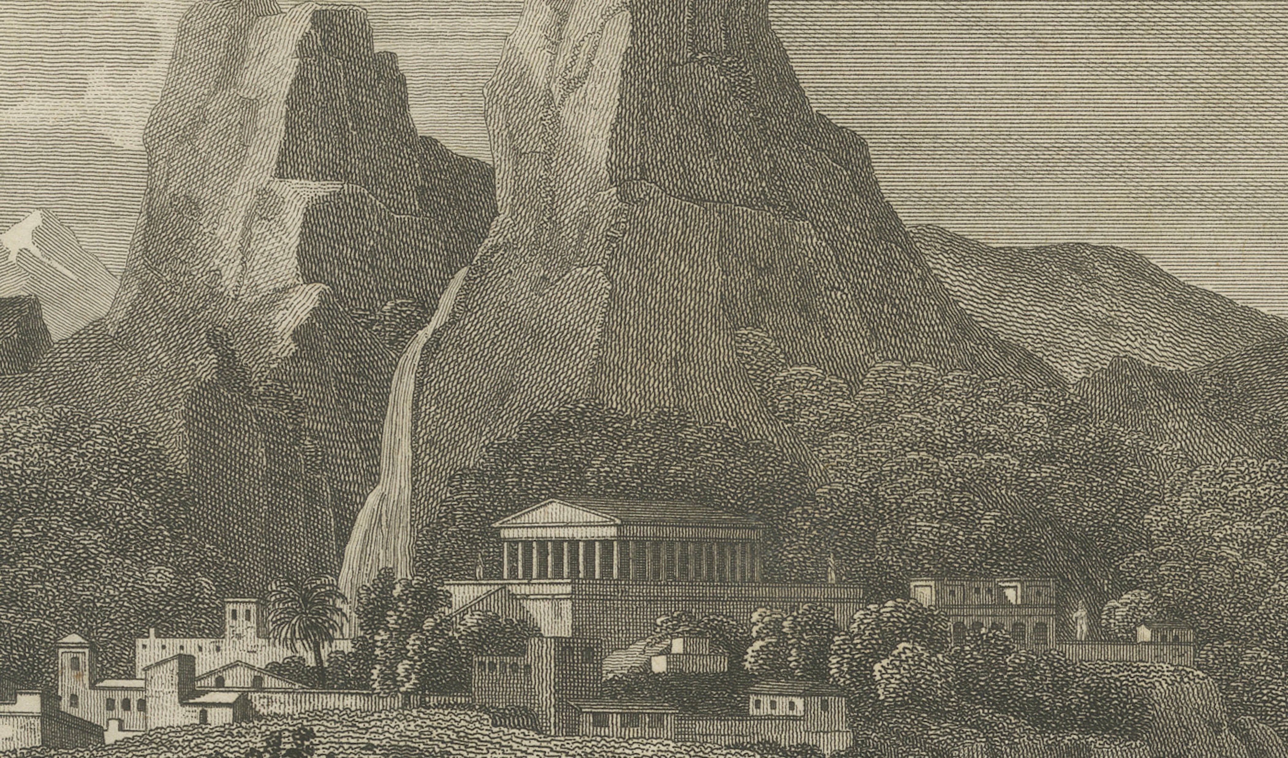 Antique View of Delphi and the Rocks of Mount Parnassus, Tardieu, 1825