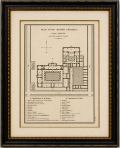 Ancient Greek House Architectural Plan after Vitruvius, Tardieu, 1825