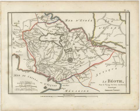 Set of Four Ancient Greece Maps by Ambroise Tardieu, 1825