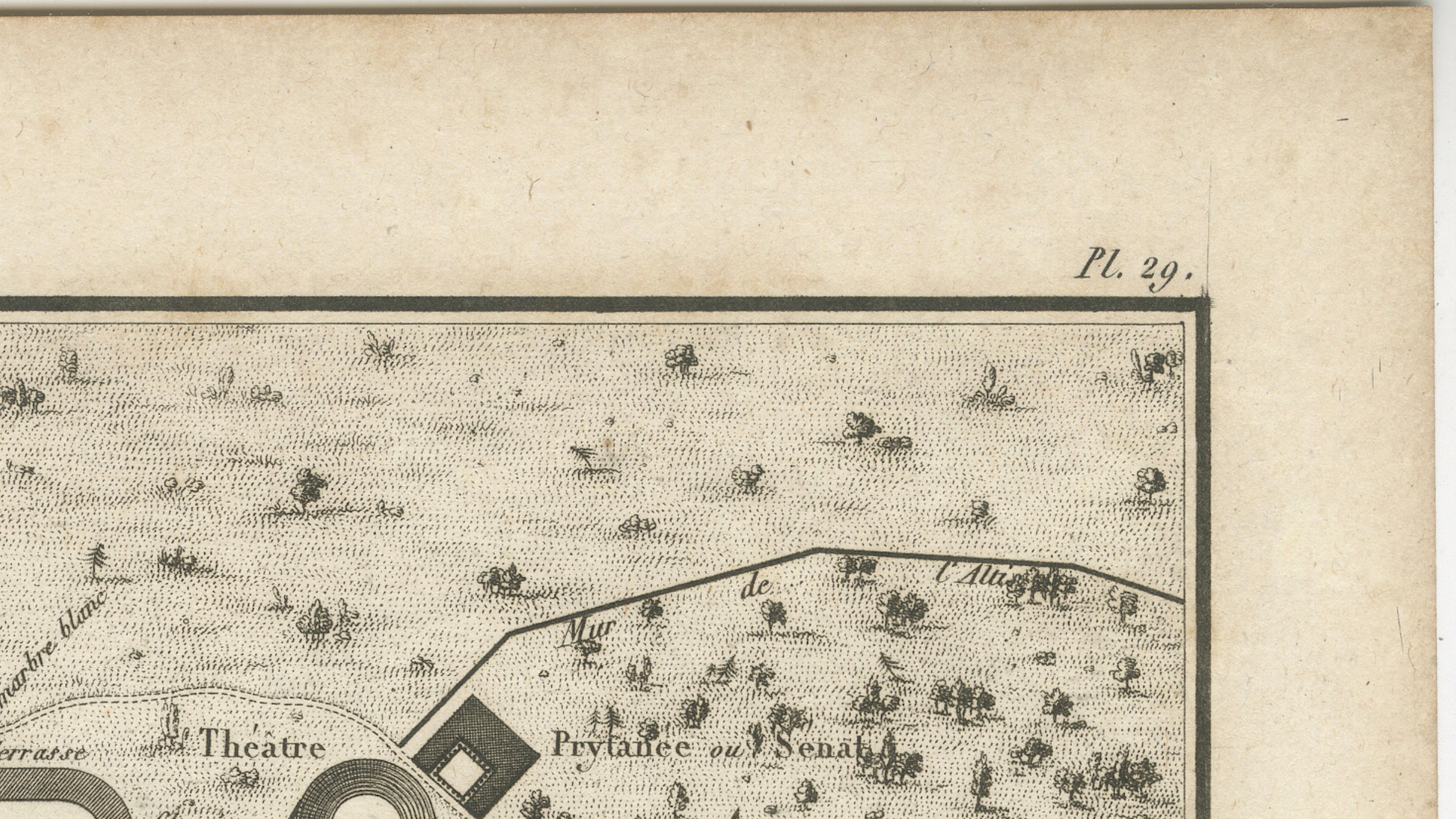 Ancient Olympia and Olympic Games Site Plan by Ambroise Tardieu, 1825