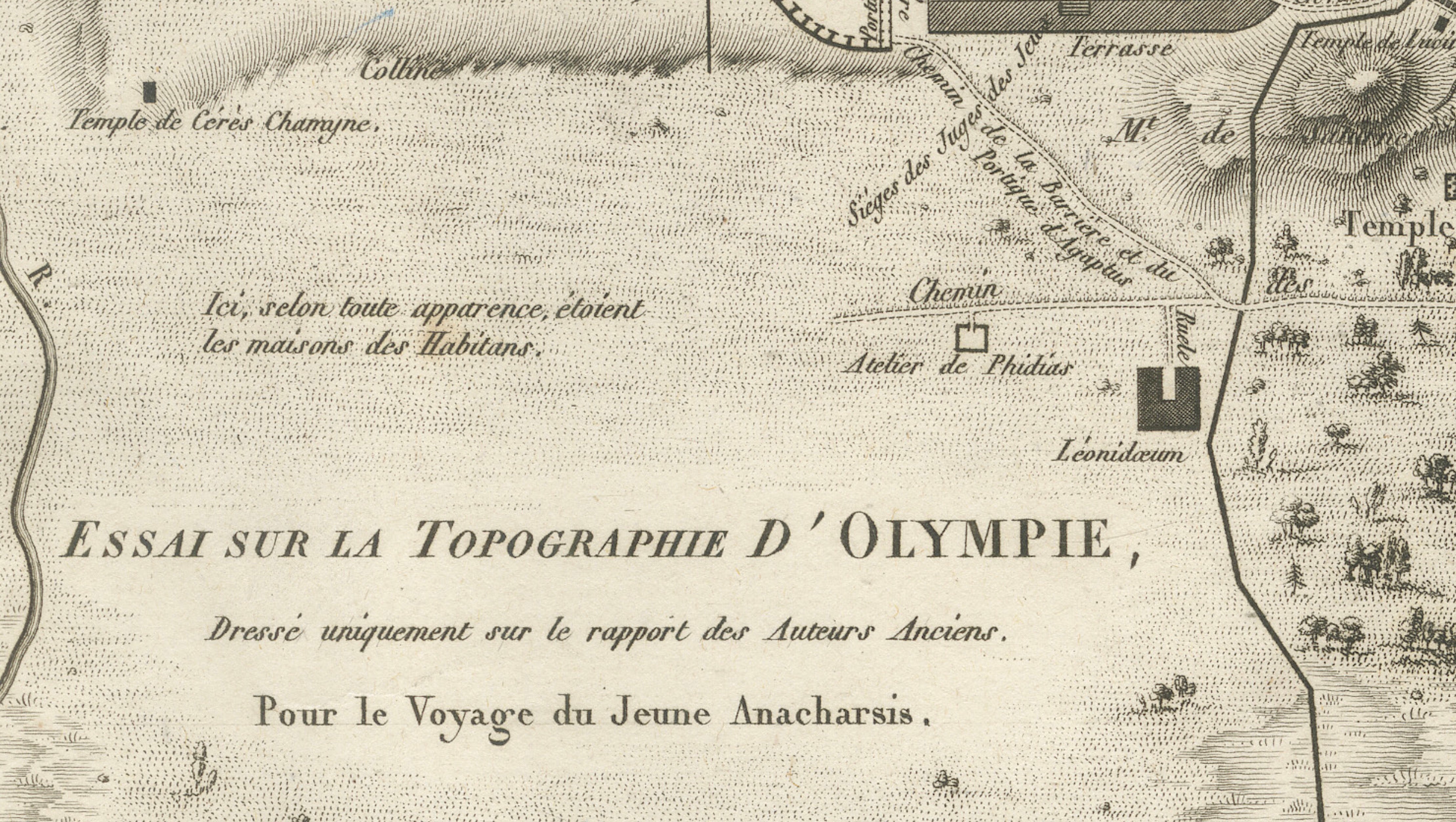 Ancient Olympia and Olympic Games Site Plan by Ambroise Tardieu, 1825