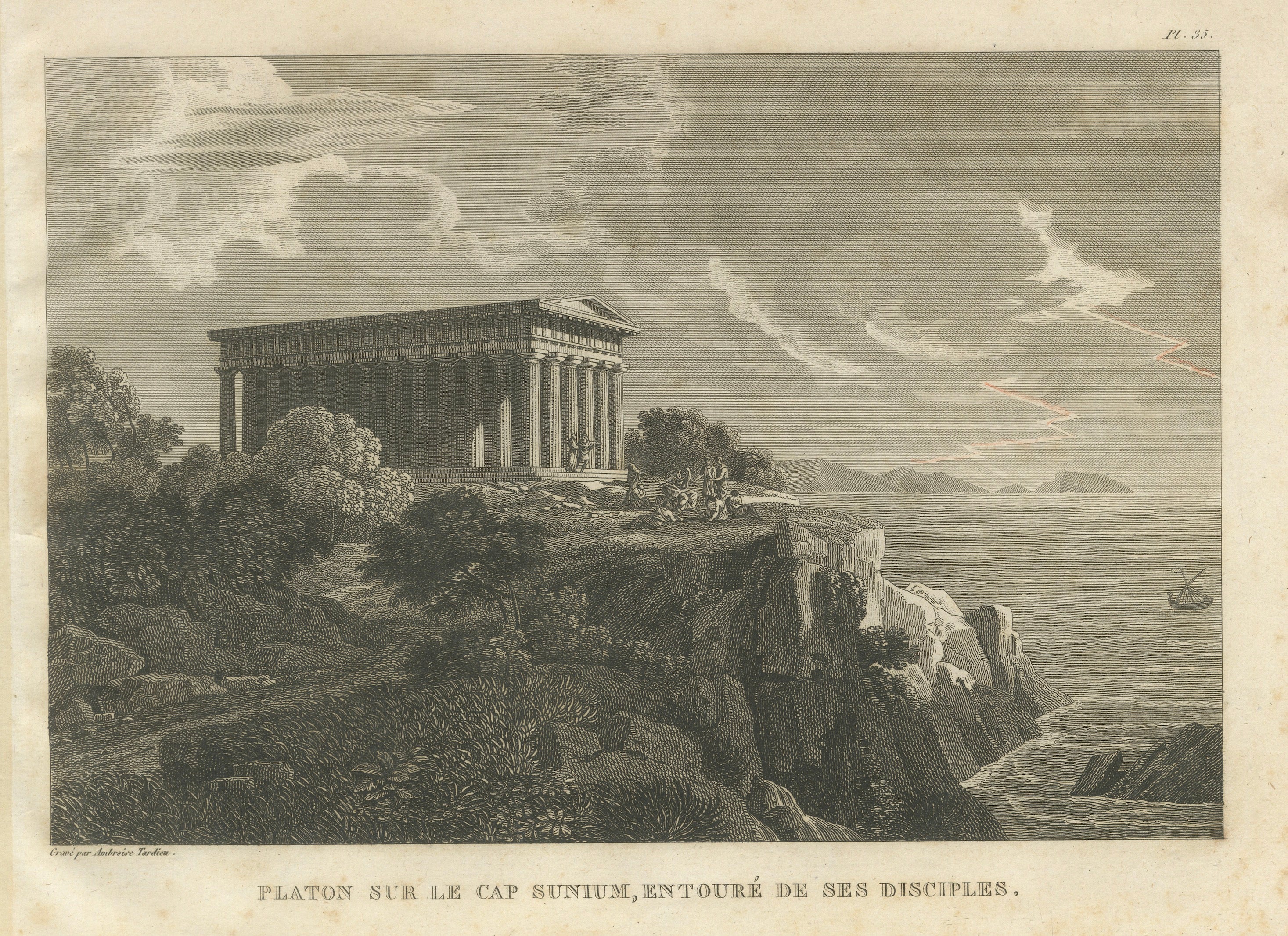 Plato at Cape Sounion with His Disciples, Ambroise Tardieu, 1825
