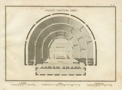 Ancient Greek Theatre Architectural Plan by Ambroise Tardieu, 1825