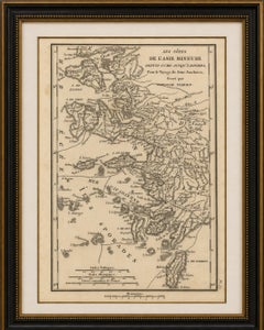 Antique Map of Asia Minor Coast and Greek Islands by Ambroise Tardieu, 1825