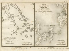 Antique Maps of the Cyclades and Delos by Ambroise Tardieu, 1825
