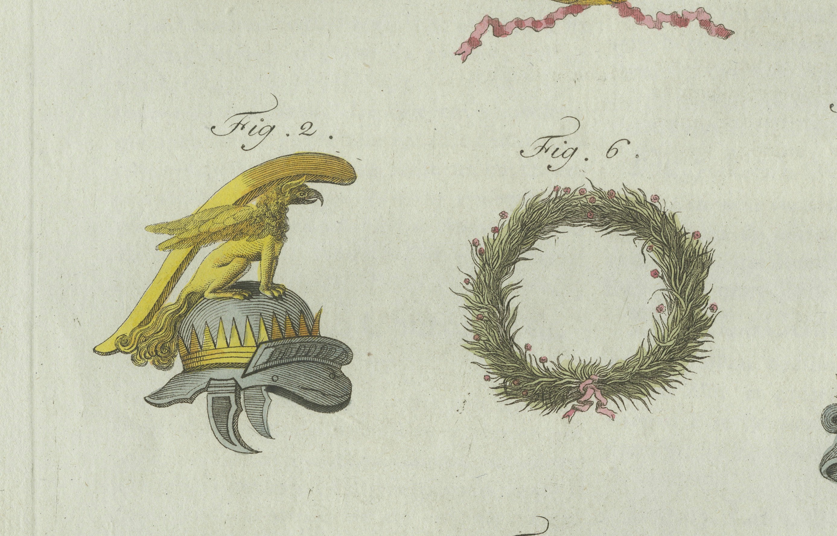 Original Antique Print of Ancient Crowns and Laurel Wreaths by Bertuch, c. 1800