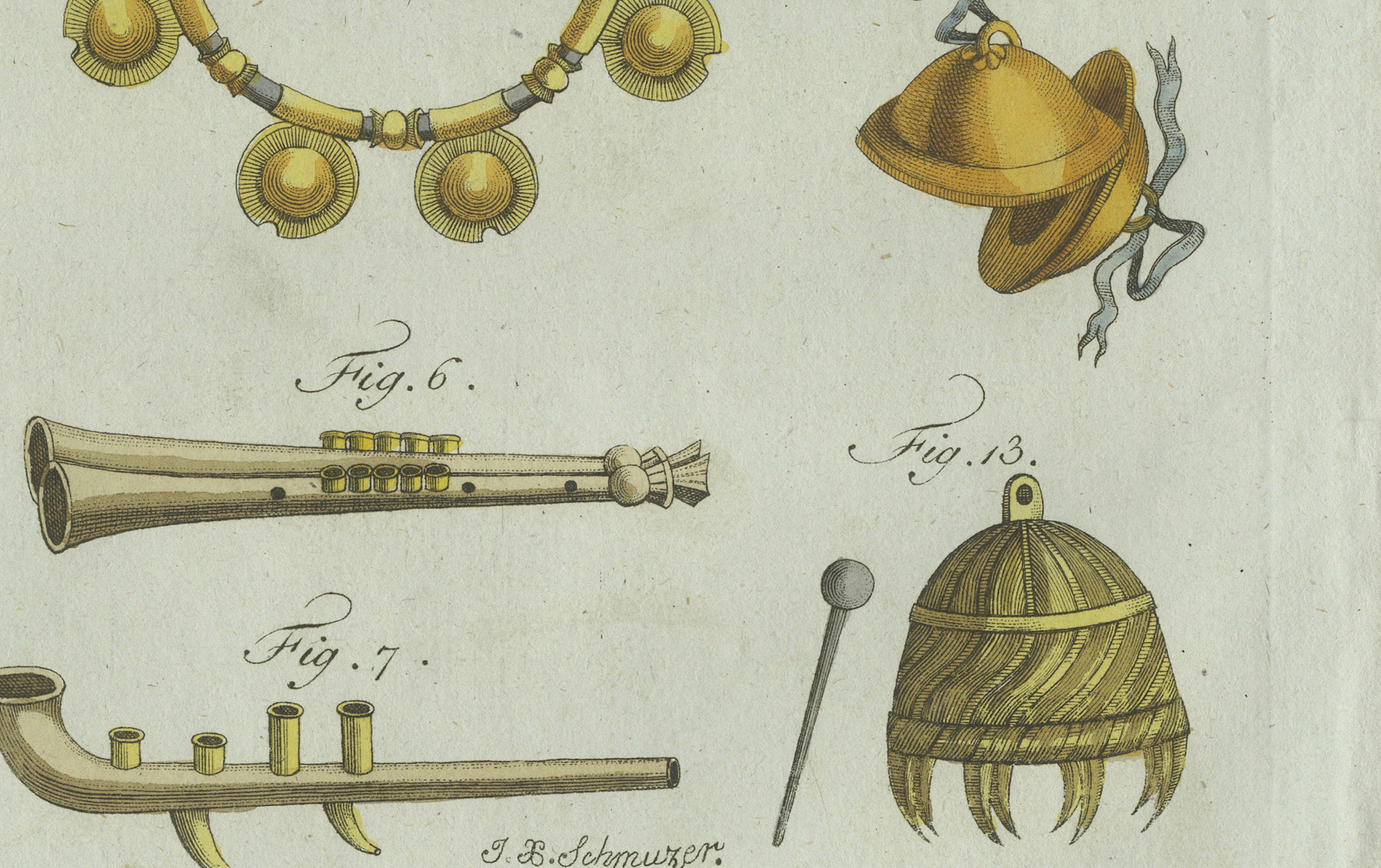 Original Antique Print of Ancient Greek and Roman Musical Instruments, 1802