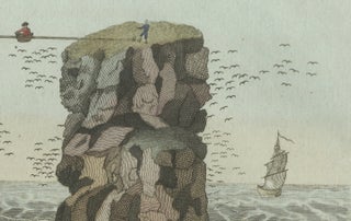 Original Antique Print of Iceland Geyser, Hekla and Orkney Bird Catchers, 1802, view 4
